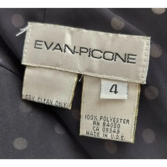 Evan Picón Women's Size 4 Ruffle Knee Length Pencil Skirt Black White Polka Dots - Picture 4 of 10